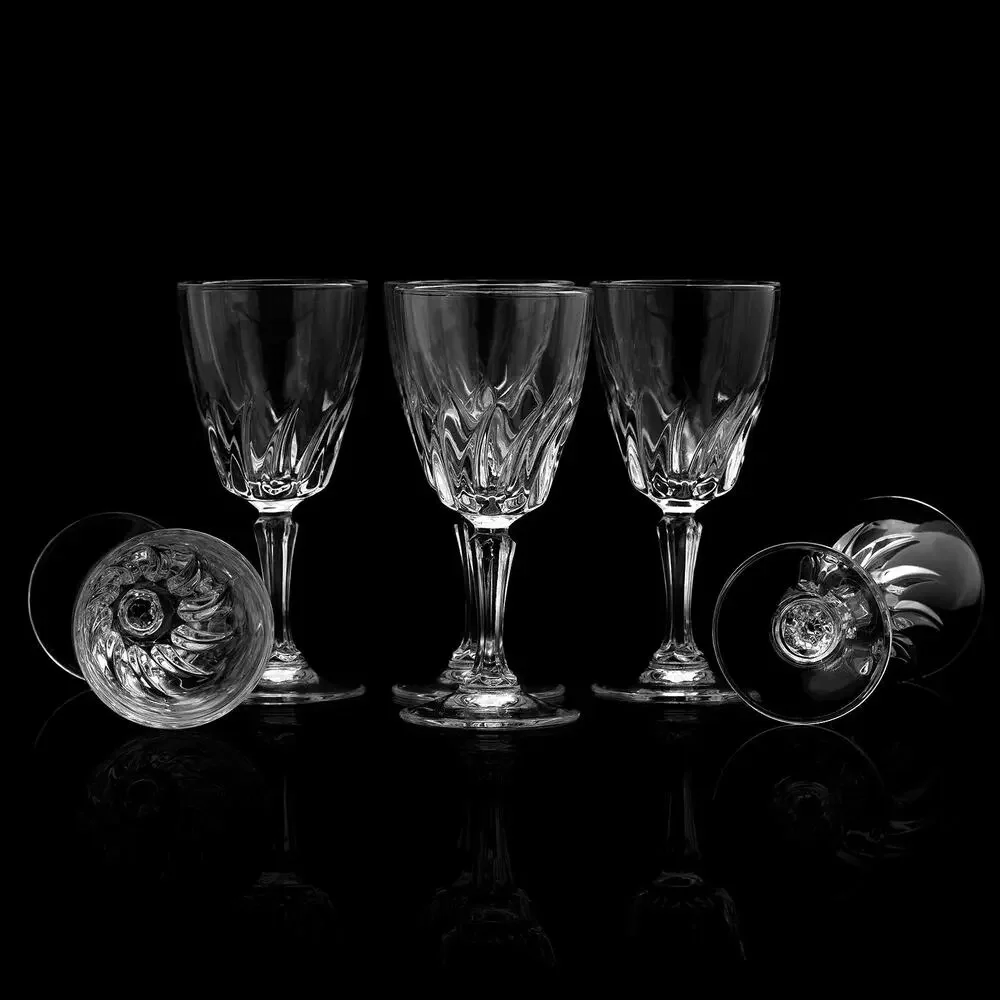 Cristal d'Arques Flamenco Crystal Cordial Glass Set French Luxury MCM Stemware